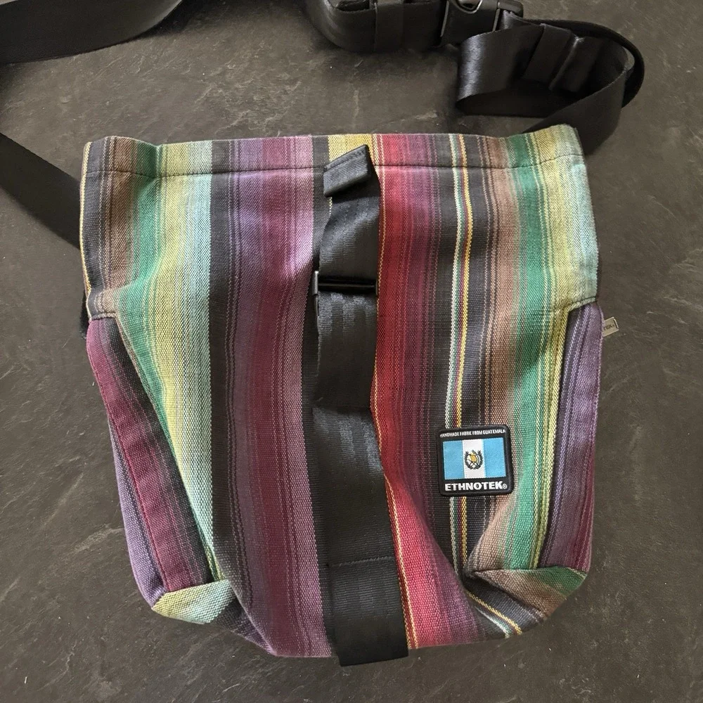 Ethnotek Cyclo Messenger Laptop Sling Bag Handwoven Guatemalan Textile-retired